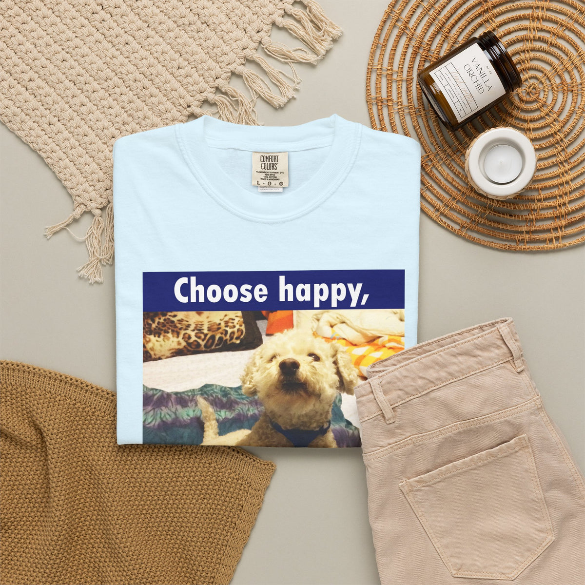 Choose Happy Puppy T-Shirt — "Choose happy, be happy." Motivational Dog Tee