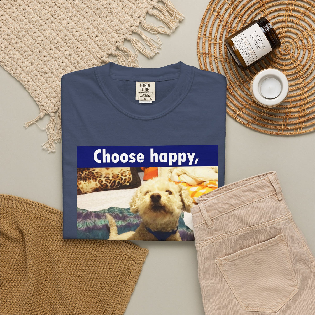 Choose Happy Puppy T-Shirt — "Choose happy, be happy." Motivational Dog Tee