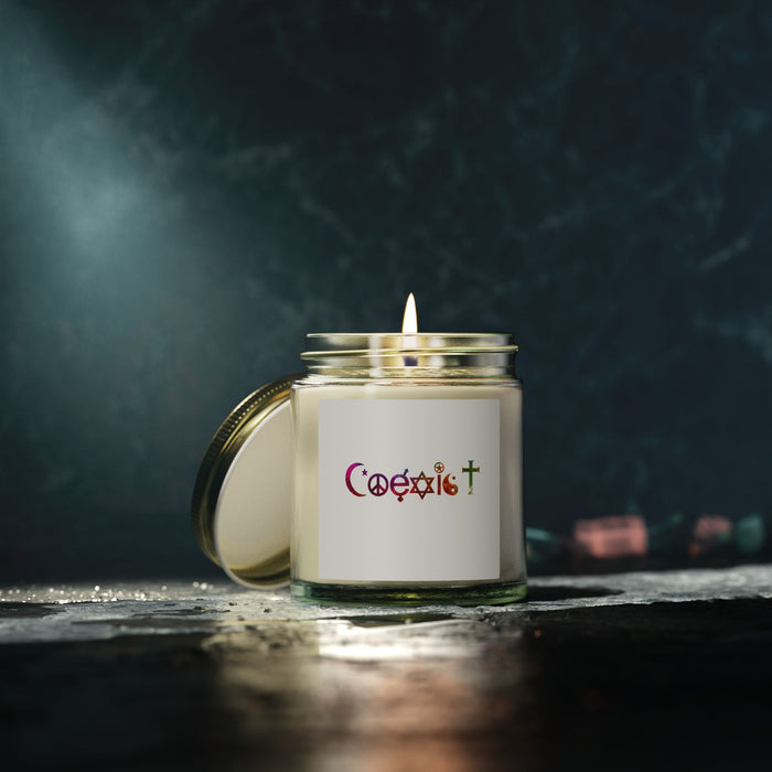 Coexist Logo Coconut Apricot Candle | 4oz 9oz Soy Blend Jar