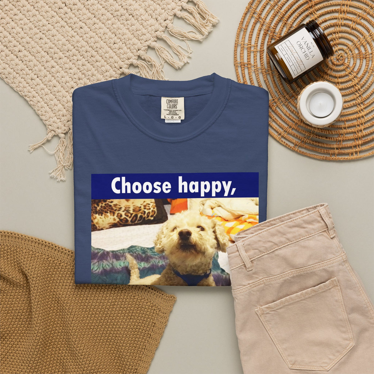 Choose Happy Puppy T-Shirt — "Choose happy, be happy." Motivational Dog Tee