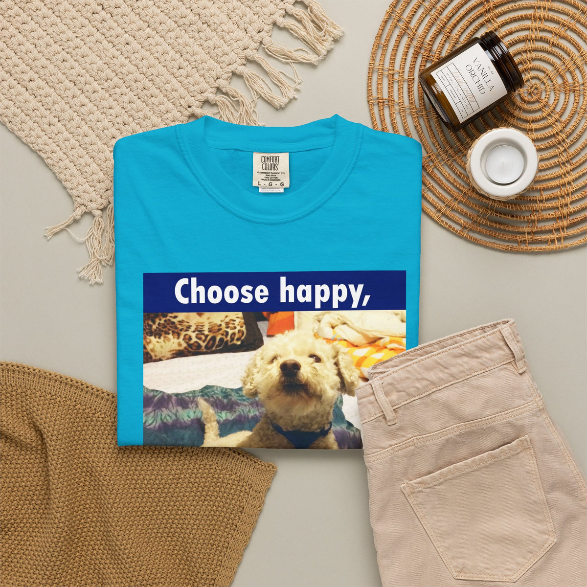 Choose Happy Puppy T-Shirt — "Choose happy, be happy." Motivational Dog Tee