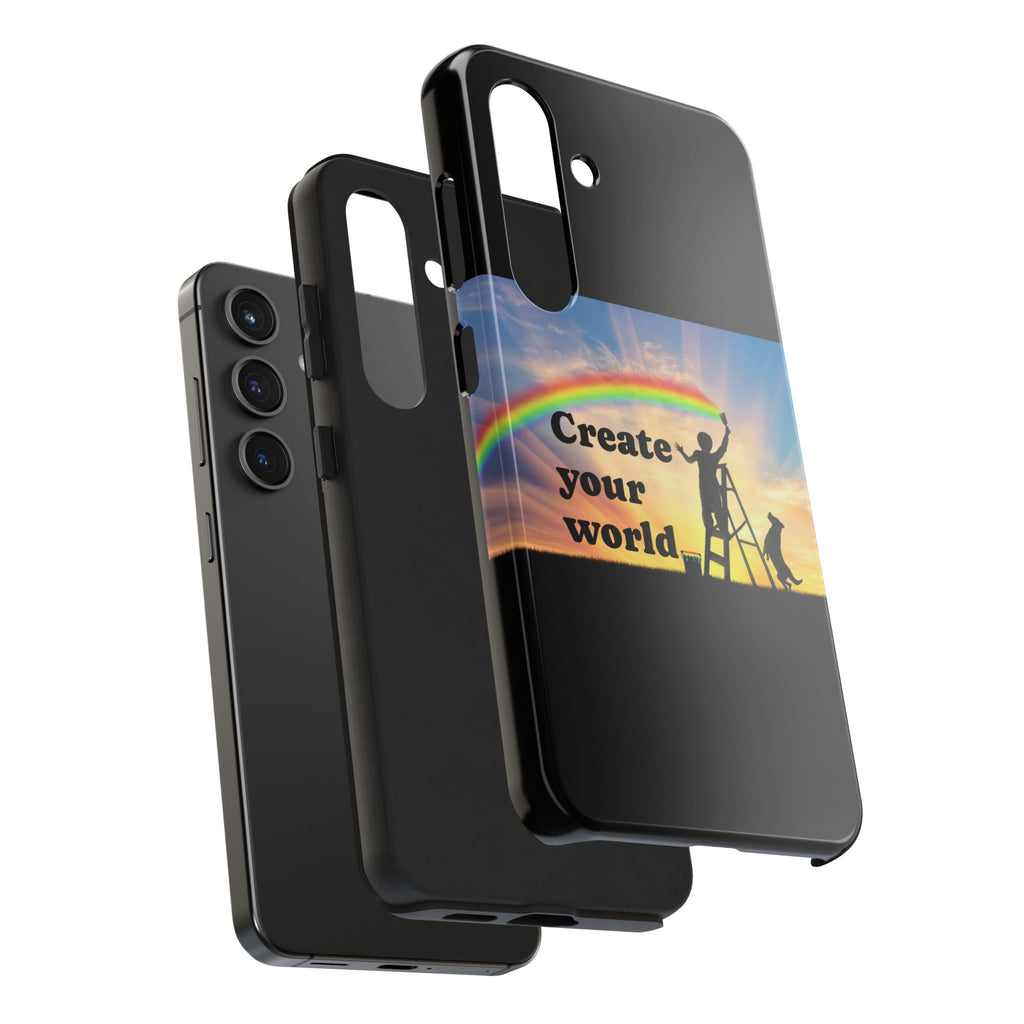 Create Your World Tough Phone Case – Inspirational Rainbow Art Protective Cover
