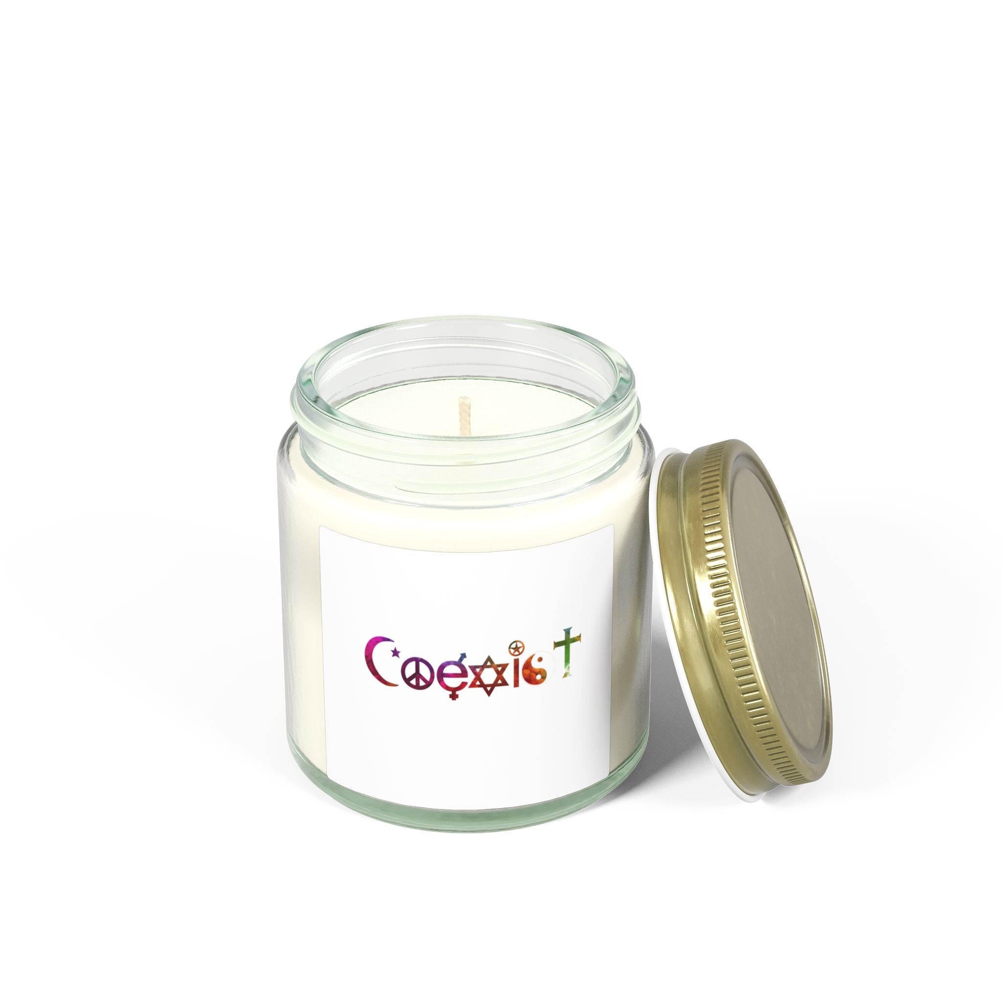 Coexist Logo Coconut Apricot Candle | 4oz 9oz Soy Blend Jar