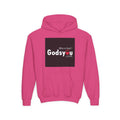 Godsyou logo square Youth Hoodie | Christian faith sweatshirt, minimalist black graphic
