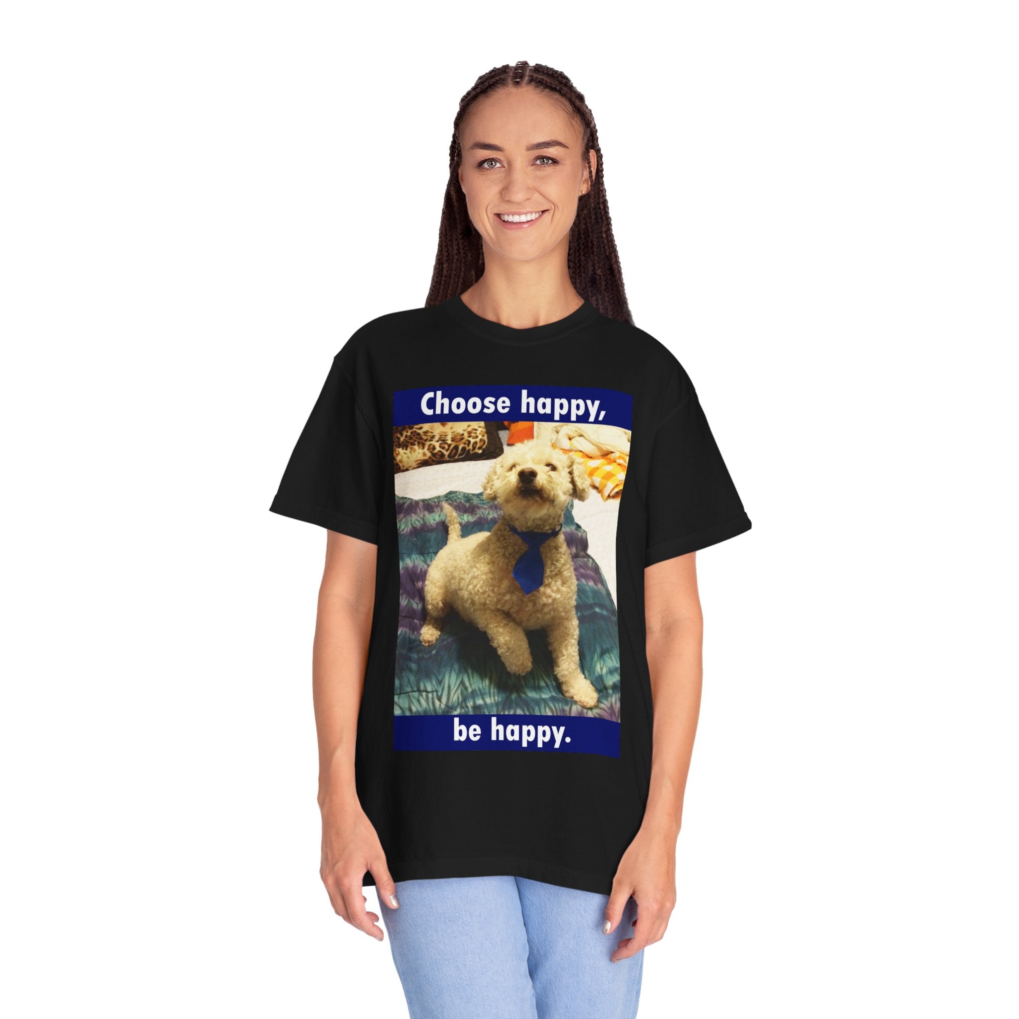 Choose Happy Puppy T-Shirt — "Choose happy, be happy." Motivational Dog Tee