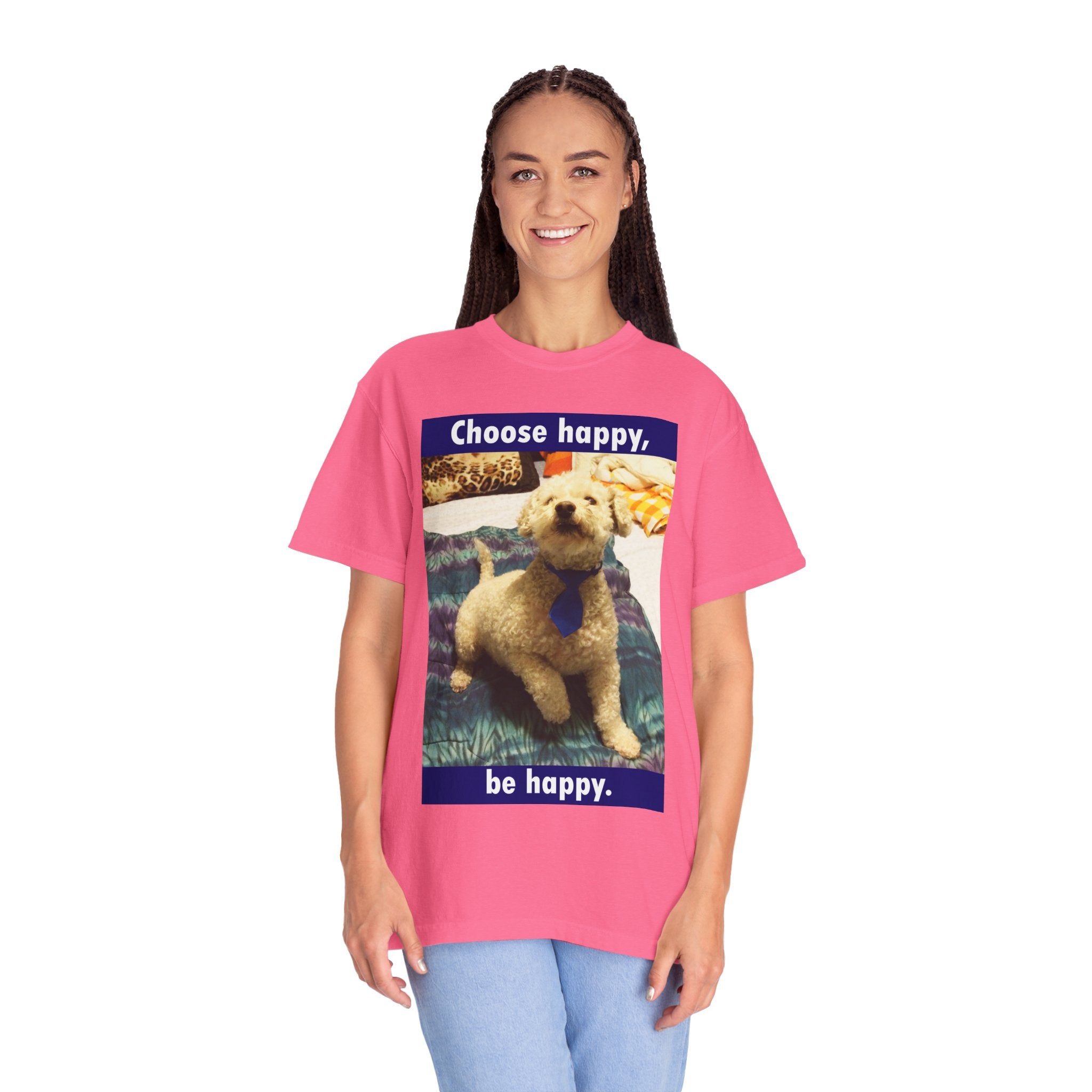 Choose Happy Puppy T-Shirt — "Choose happy, be happy." Motivational Dog Tee
