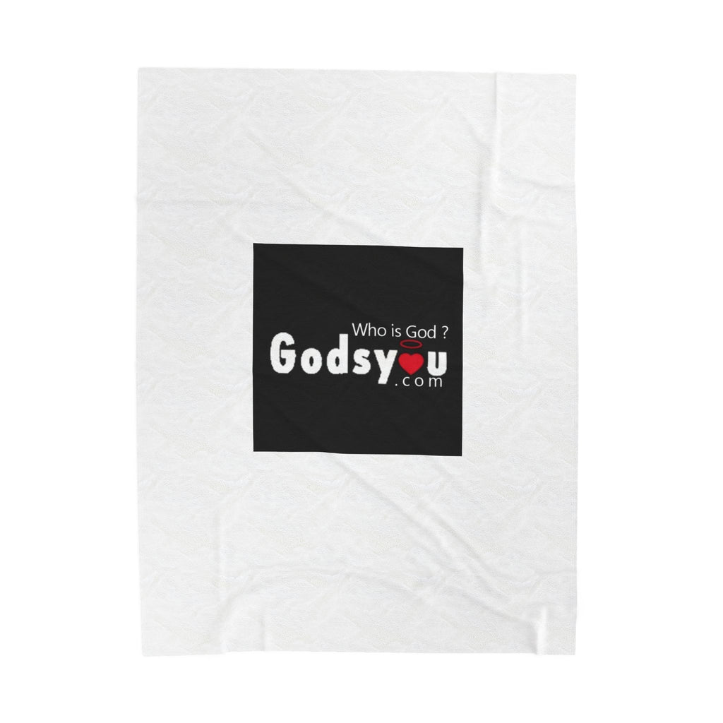 Godsyou logo Velveteen Plush Blanket | black square logo, minimalist design