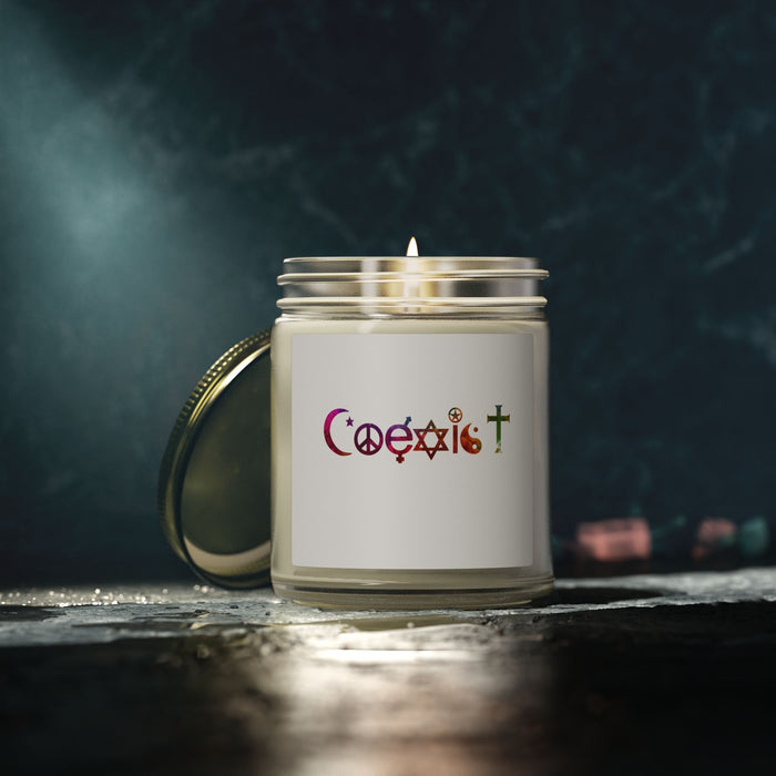 Coexist Logo Coconut Apricot Candle | 4oz 9oz Soy Blend Jar