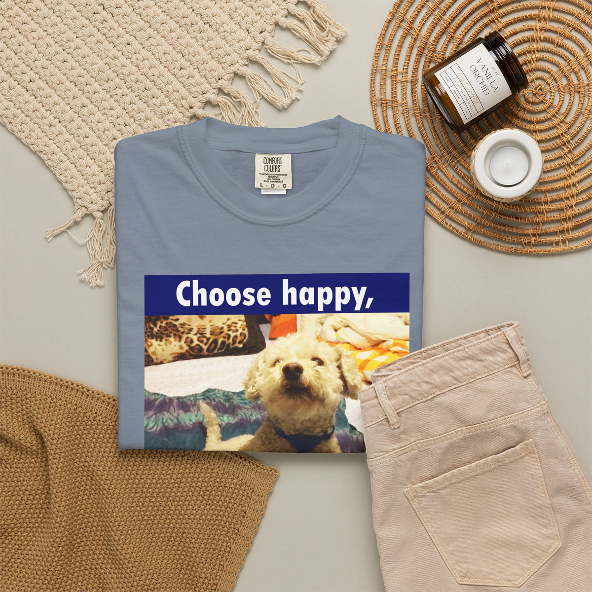 Choose Happy Puppy T-Shirt — "Choose happy, be happy." Motivational Dog Tee