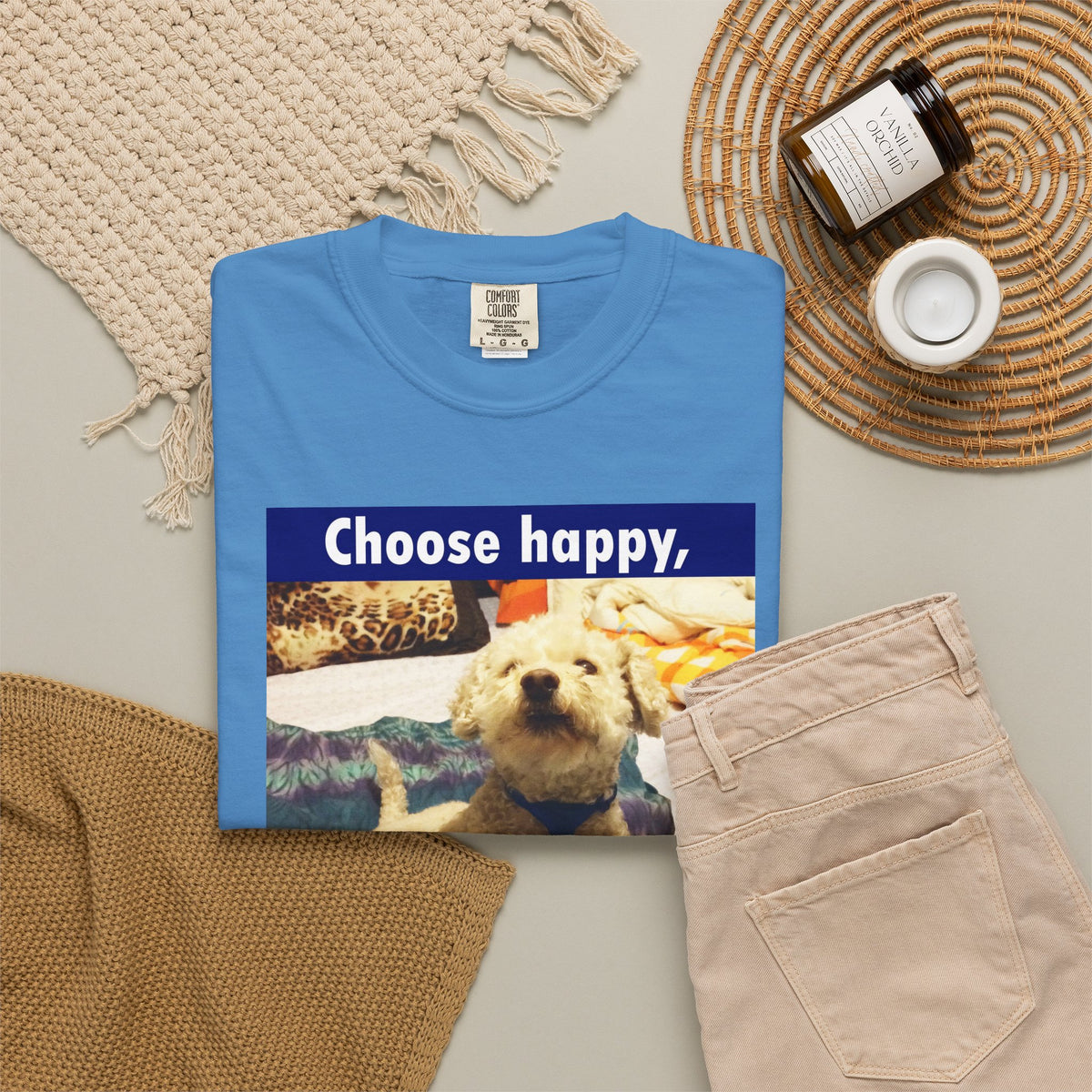 Choose Happy Puppy T-Shirt — "Choose happy, be happy." Motivational Dog Tee