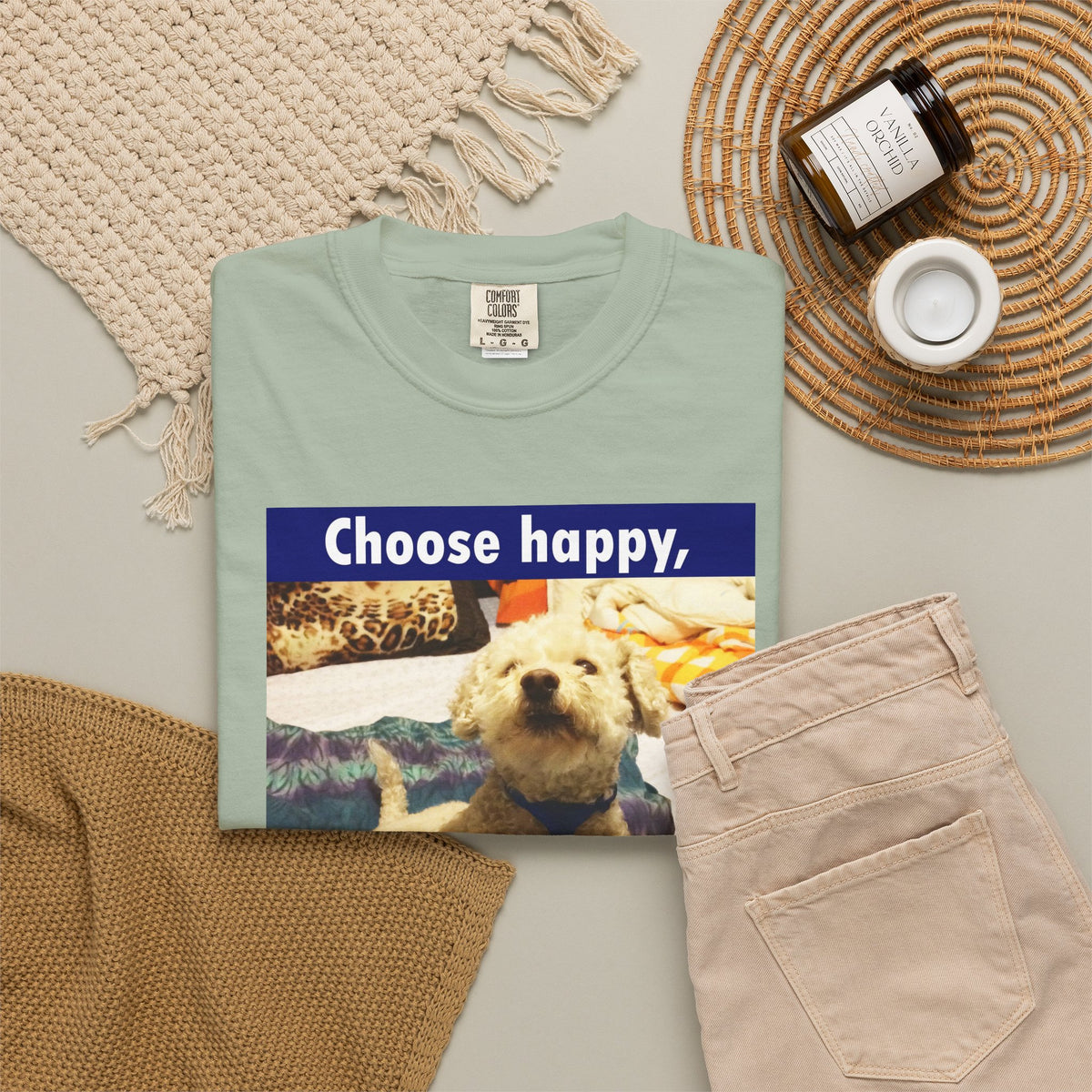 Choose Happy Puppy T-Shirt — "Choose happy, be happy." Motivational Dog Tee