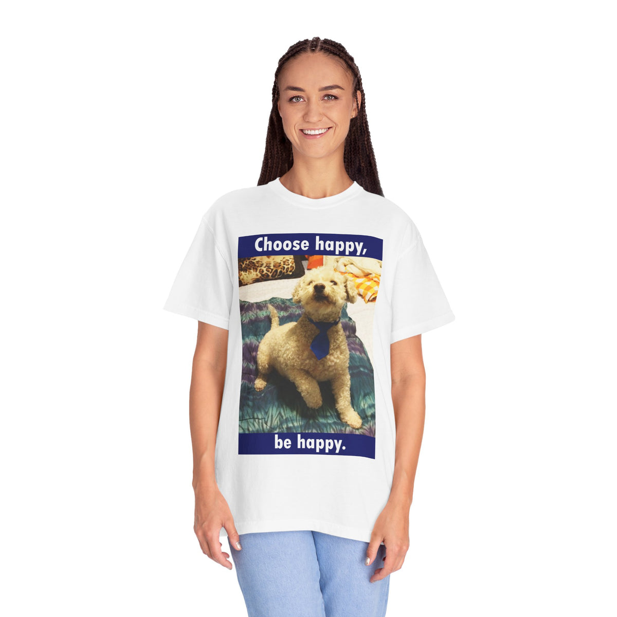 Choose Happy Puppy T-Shirt — "Choose happy, be happy." Motivational Dog Tee