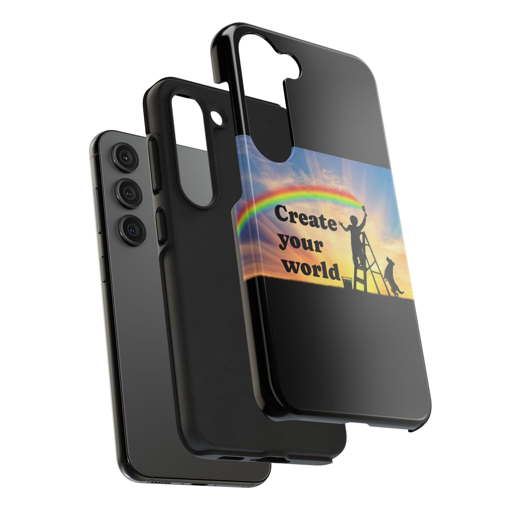 Create Your World Tough Phone Case – Inspirational Rainbow Art Protective Cover
