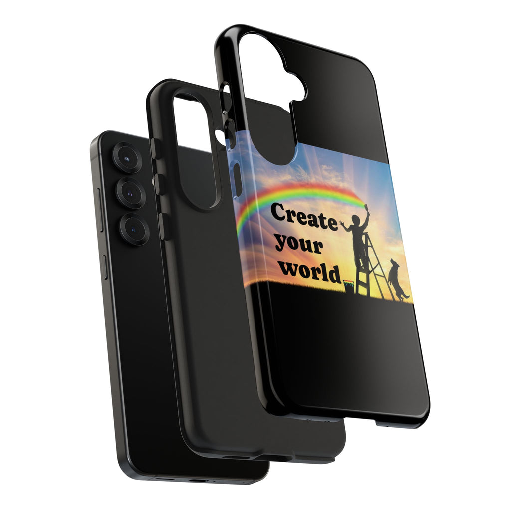 Create Your World Tough Phone Case – Inspirational Rainbow Art Protective Cover
