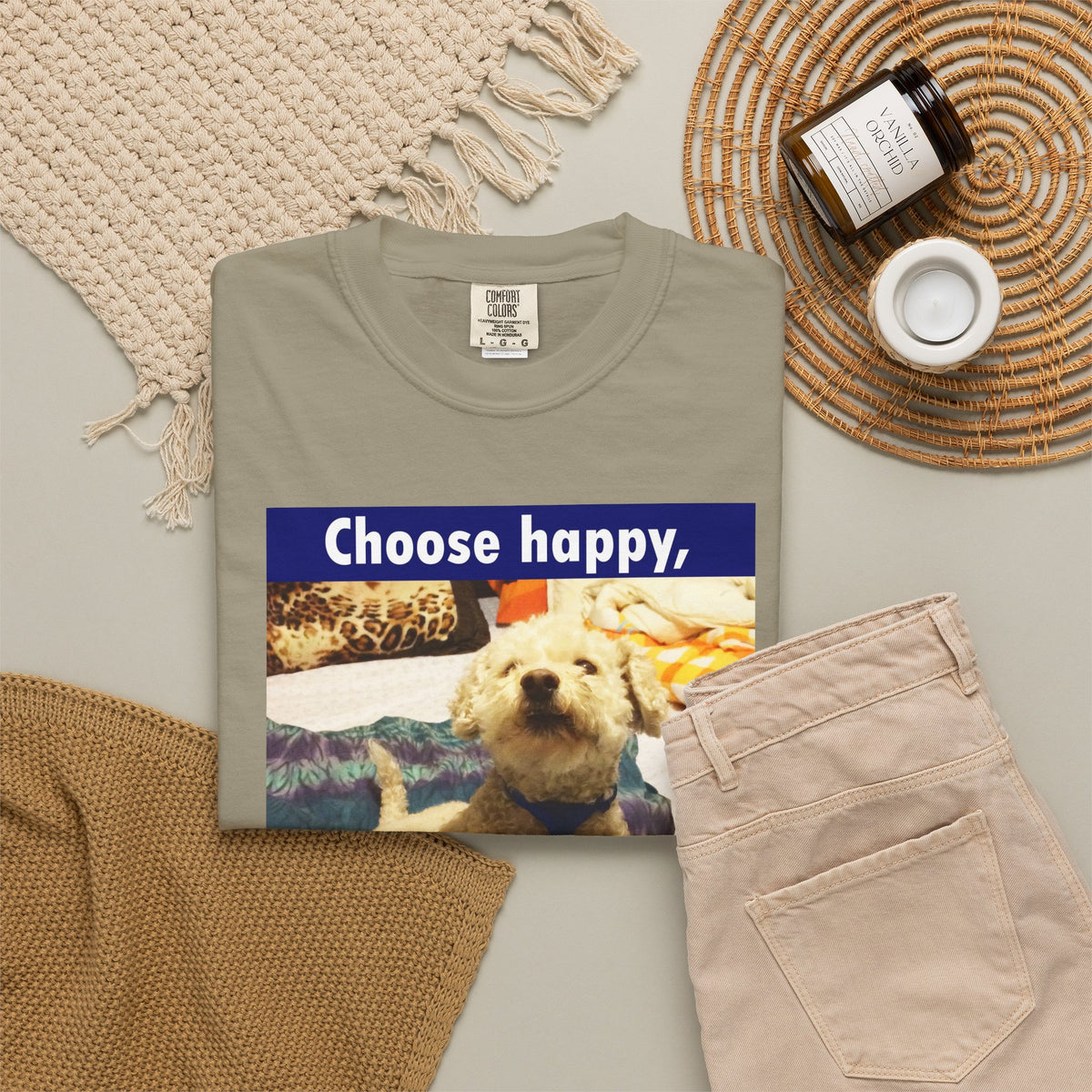 Choose Happy Puppy T-Shirt — "Choose happy, be happy." Motivational Dog Tee