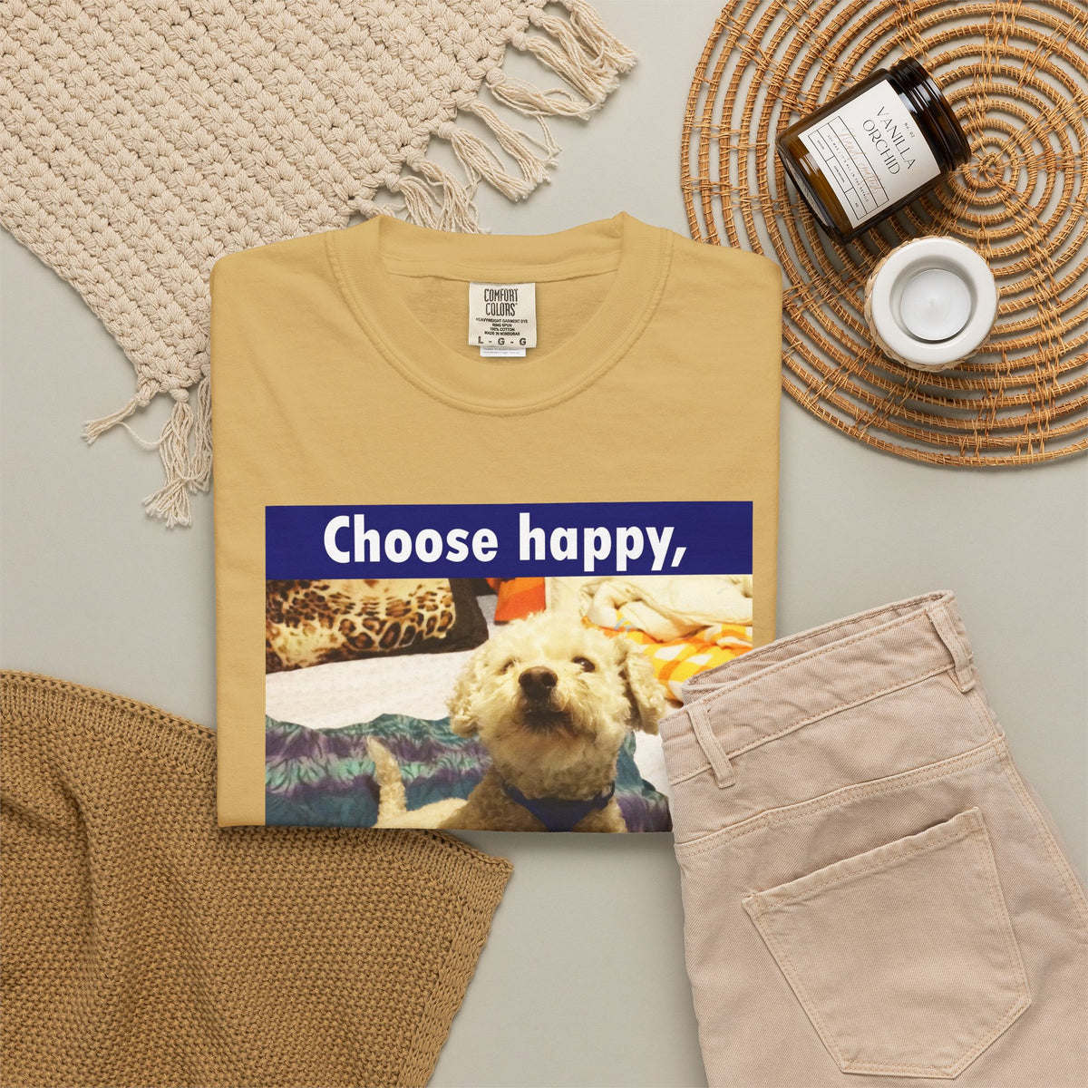 Choose Happy Puppy T-Shirt — "Choose happy, be happy." Motivational Dog Tee