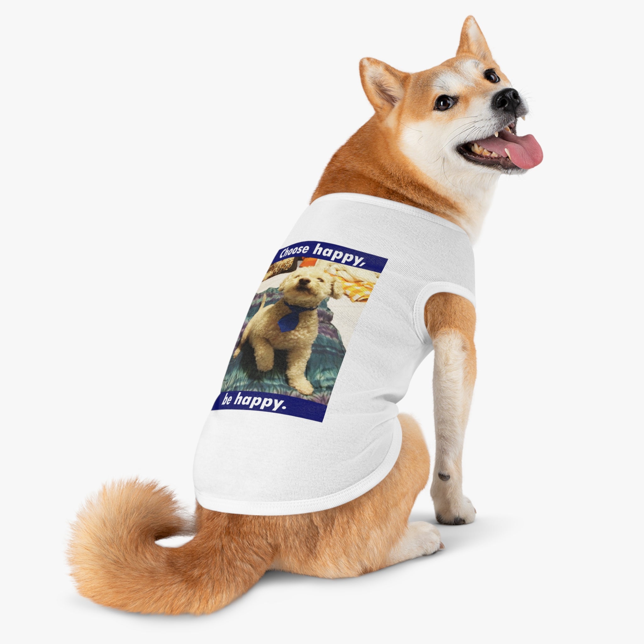 Pet Tank Top — "Choose Happy, Be Happy" Dog Photo Tank