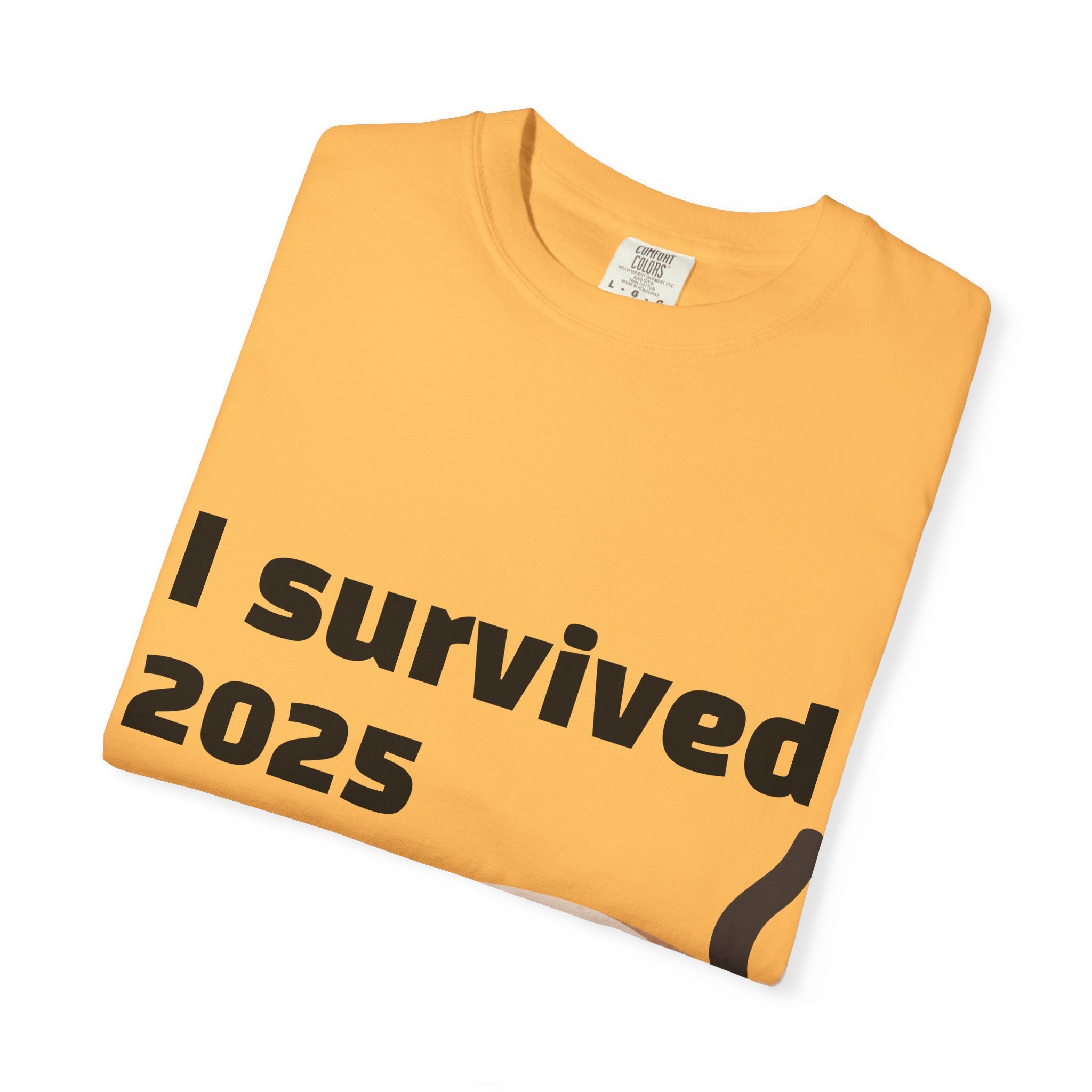 I Survived 2025 Cat T-Shirt — Funny Survival Year Graphic Tee