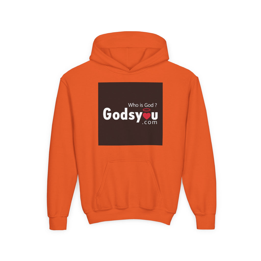 Godsyou logo square Youth Hoodie | Christian faith sweatshirt, minimalist black graphic