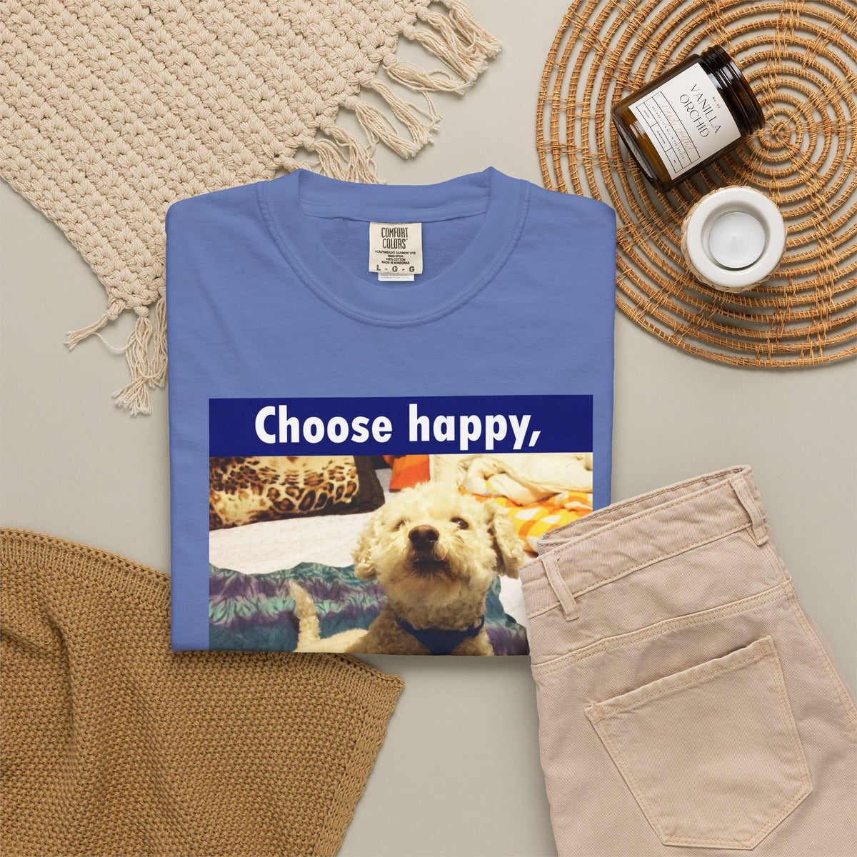 Choose Happy Puppy T-Shirt — "Choose happy, be happy." Motivational Dog Tee