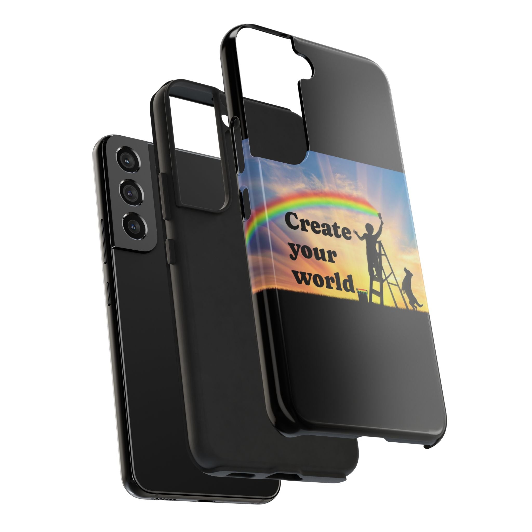 Create Your World Tough Phone Case – Inspirational Rainbow Art Protective Cover