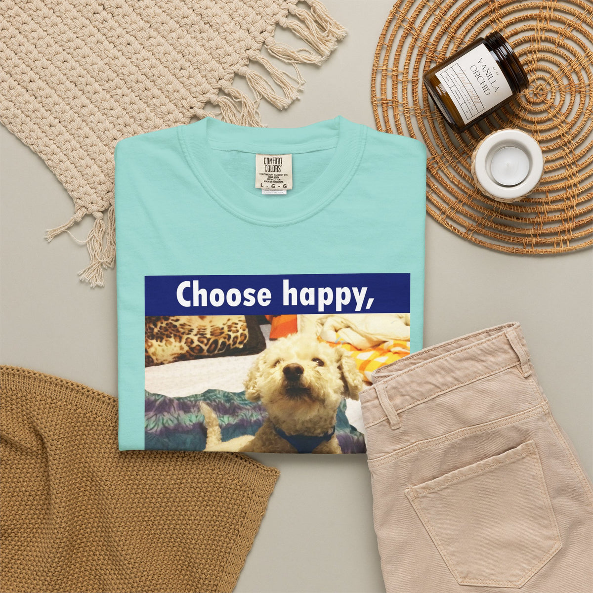 Choose Happy Puppy T-Shirt — "Choose happy, be happy." Motivational Dog Tee