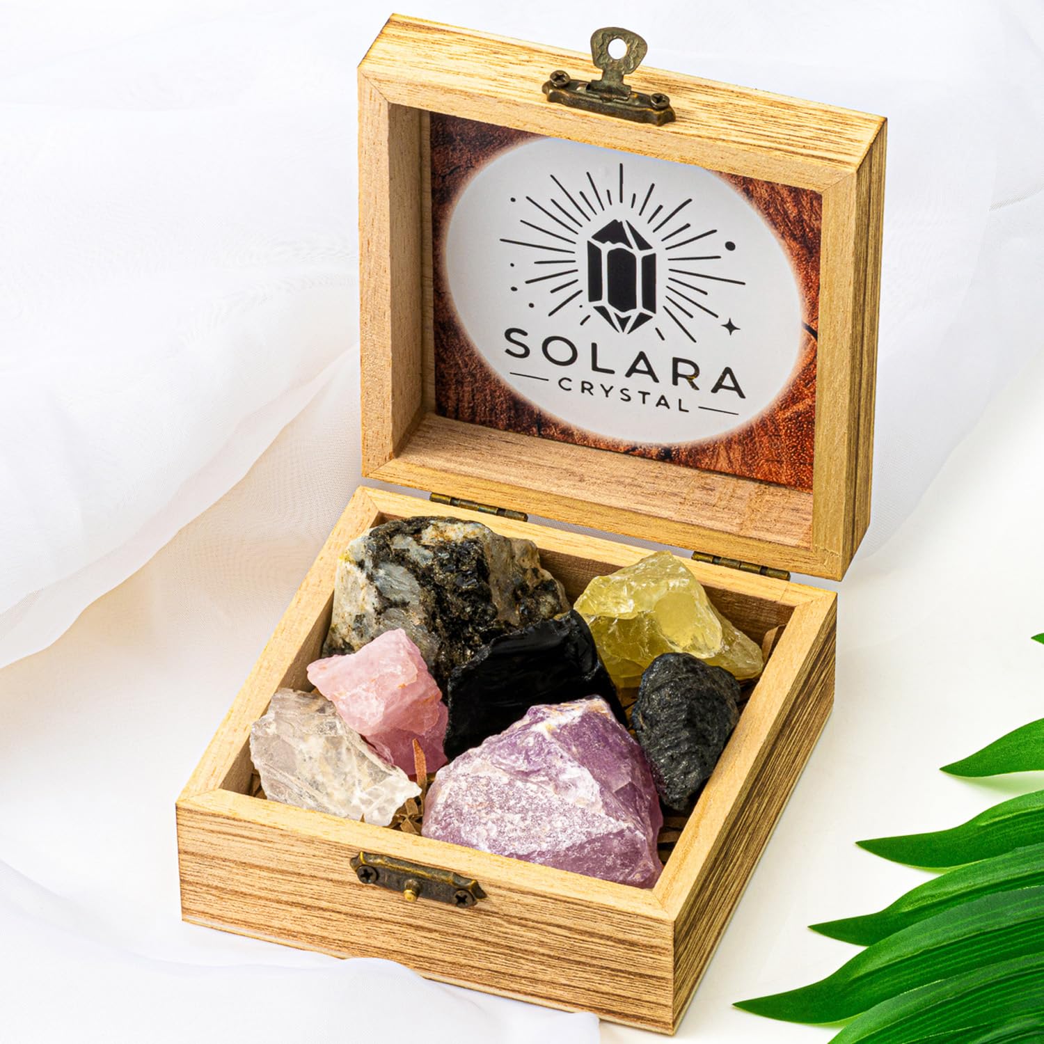Premium Crystal Gift Box - 7 Healing Crystals Set with Natural Raw Stones for Energy Cleansing, Chakra Balancing & Meditation - Spiritual Gifts for Women, Reiki & Crystal Lovers