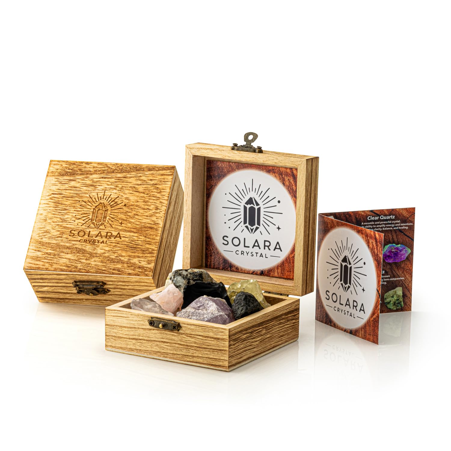 Premium Crystal Gift Box - 7 Healing Crystals Set with Natural Raw Stones for Energy Cleansing, Chakra Balancing & Meditation - Spiritual Gifts for Women, Reiki & Crystal Lovers
