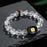 Natural White Crystal Ebony Five Warp Bracelets