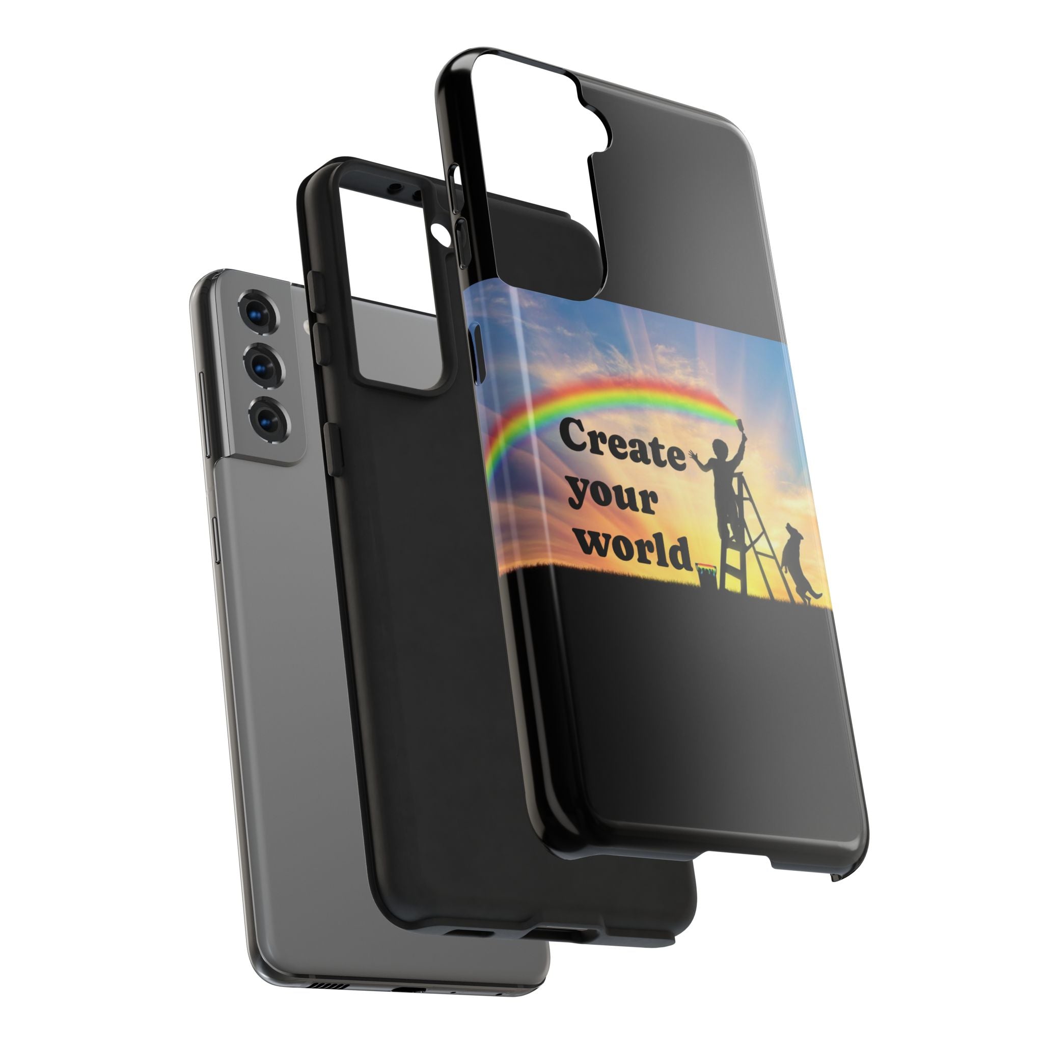 Create Your World Tough Phone Case – Inspirational Rainbow Art Protective Cover