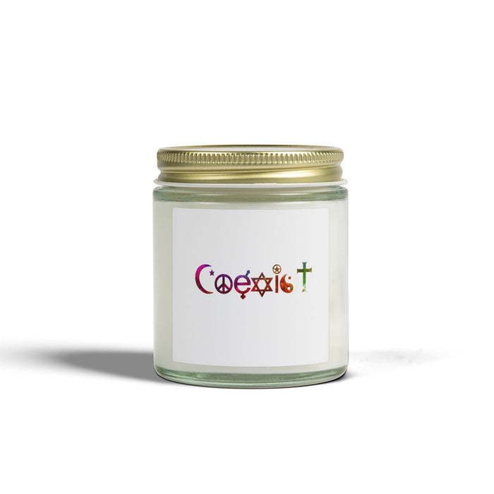 Coexist Logo Coconut Apricot Candle | 4oz 9oz Soy Blend Jar
