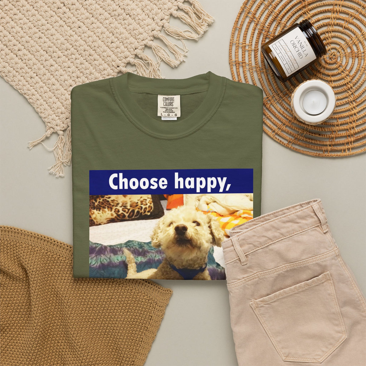 Choose Happy Puppy T-Shirt — "Choose happy, be happy." Motivational Dog Tee
