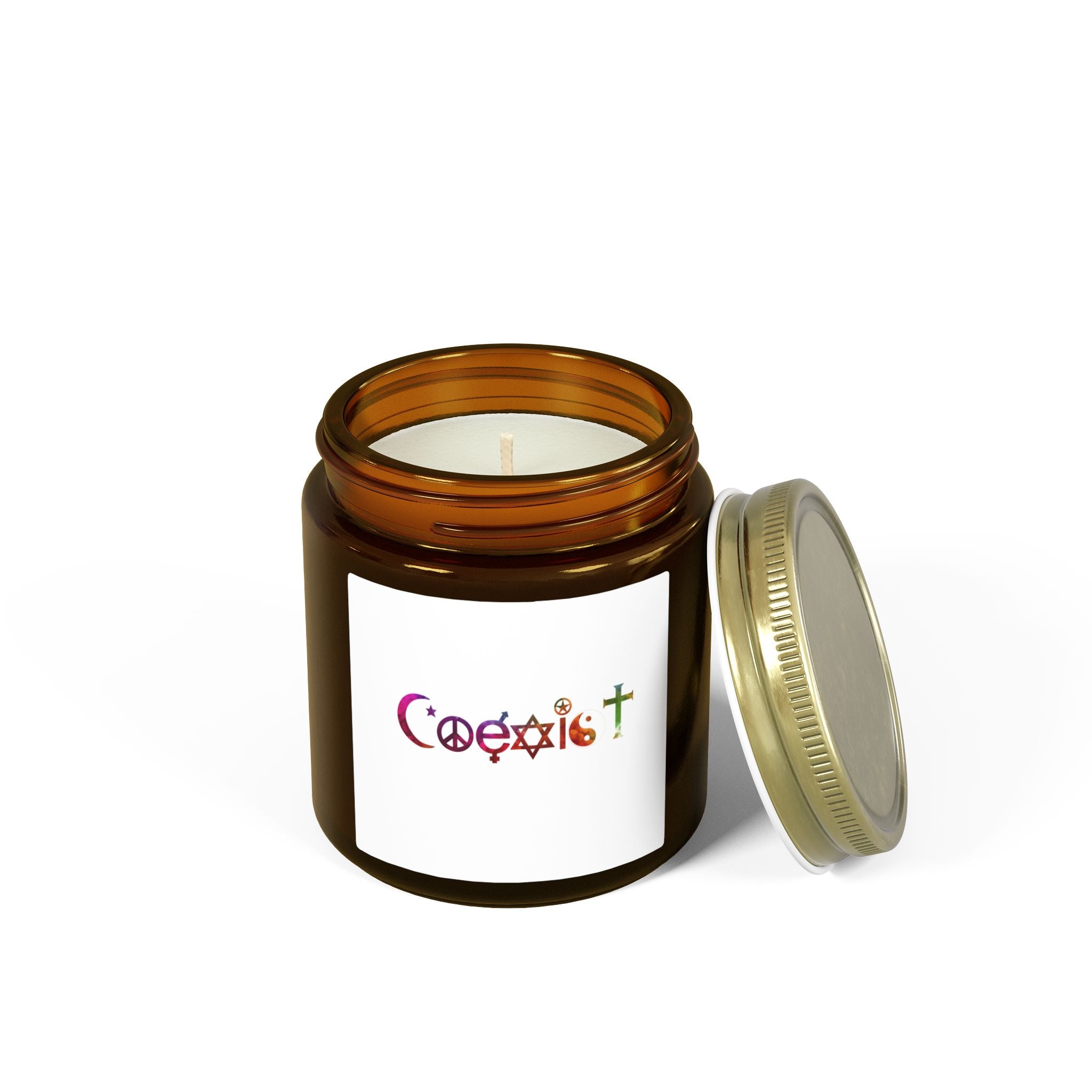 Coexist Logo Coconut Apricot Candle | 4oz 9oz Soy Blend Jar