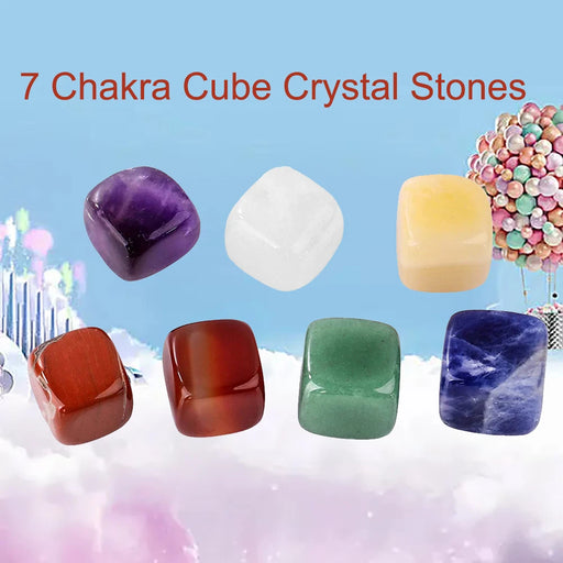 7 Chakra Stones Healing Crystals Natural Tumbled Polished Cube Gemstone Sets for Reiki Healing Meditation Yoga Balancing Therapy