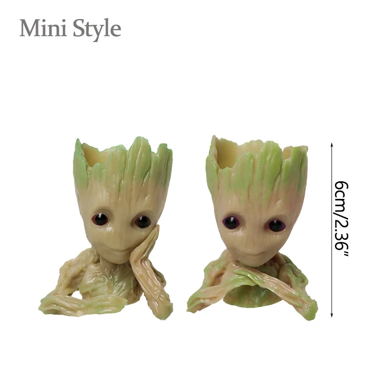 Miniature Groot Tree Man Figurine: Aesthetic Office Desktop Decor, Nature-Inspired Spiritual Workspace Ornament, Kawaii Bonsai Garden Accessory