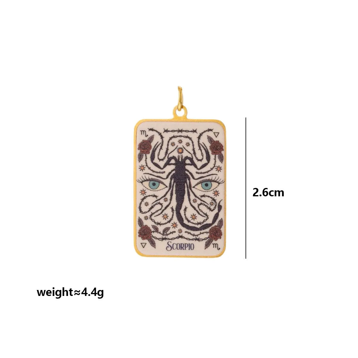 Stainless Steel Celestial Tarot Card Pendant: Enamel Zodiac Constellation Charms for Spiritual DIY Jewelry Making