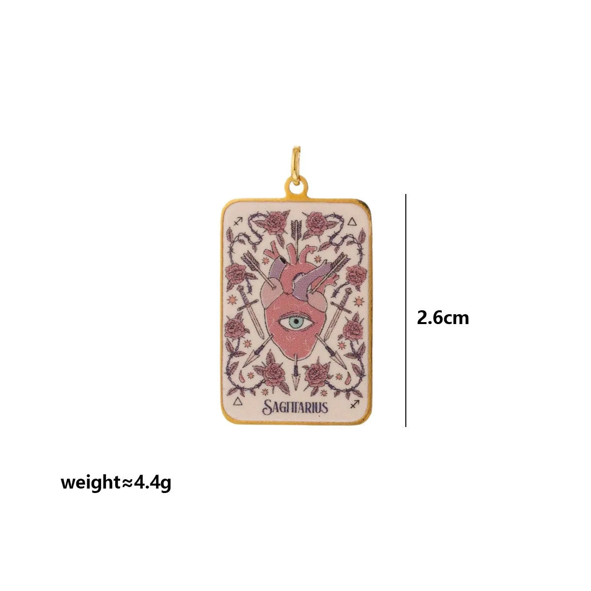 Stainless Steel Celestial Tarot Card Pendant: Enamel Zodiac Constellation Charms for Spiritual DIY Jewelry Making