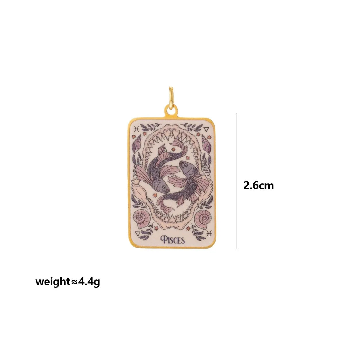 Stainless Steel Celestial Tarot Card Pendant: Enamel Zodiac Constellation Charms for Spiritual DIY Jewelry Making