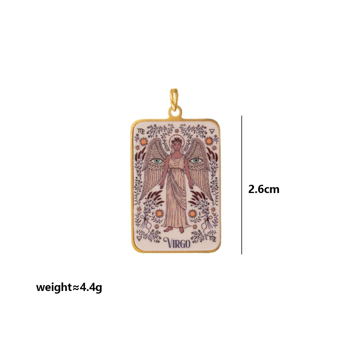 Stainless Steel Celestial Tarot Card Pendant: Enamel Zodiac Constellation Charms for Spiritual DIY Jewelry Making