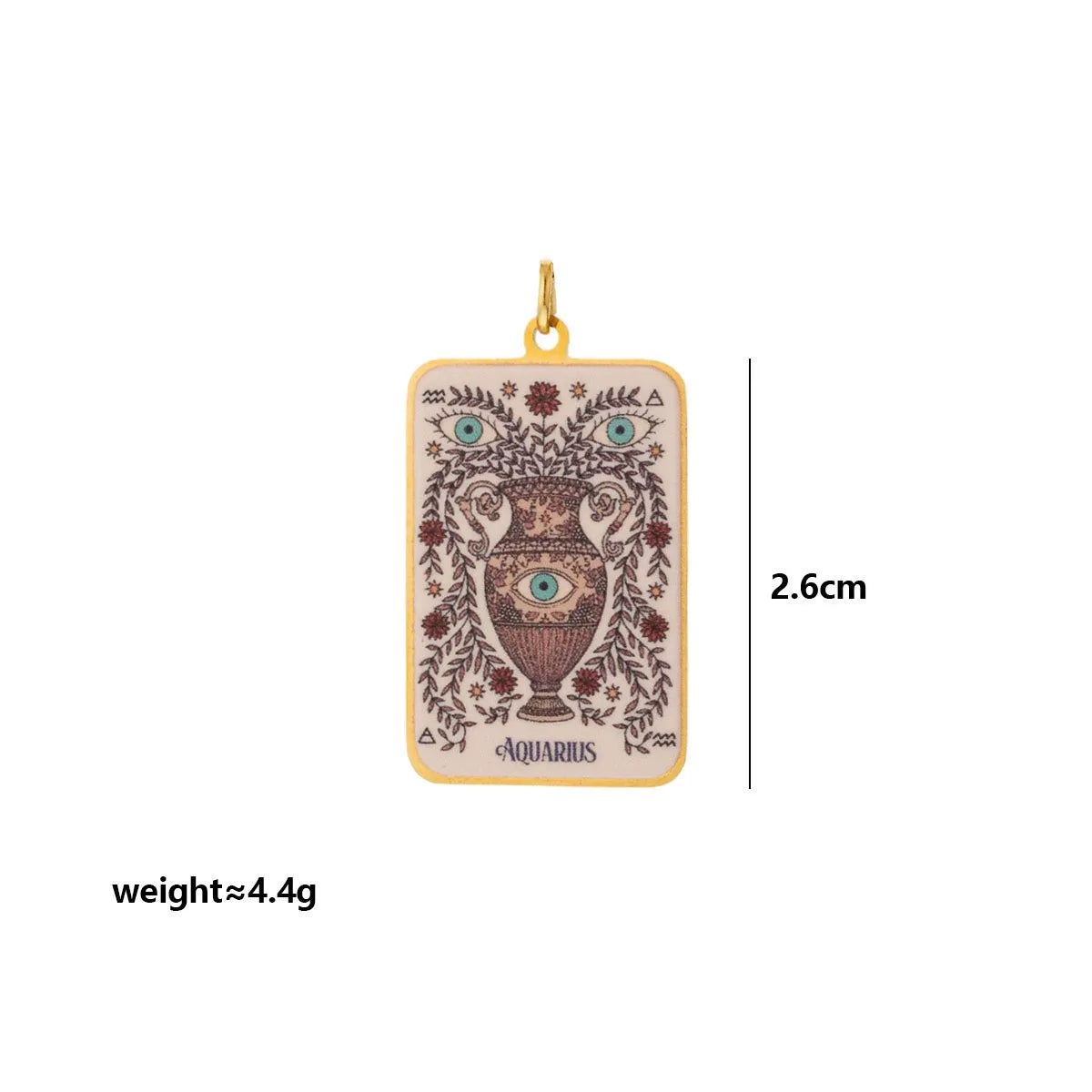 Stainless Steel Celestial Tarot Card Pendant: Enamel Zodiac Constellation Charms for Spiritual DIY Jewelry Making