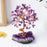 Amethyst Healing Crystals Stones Tree Wire Wrapped on Natural Crystals Gravel with Base Home Desk Living Room Stone Decoration