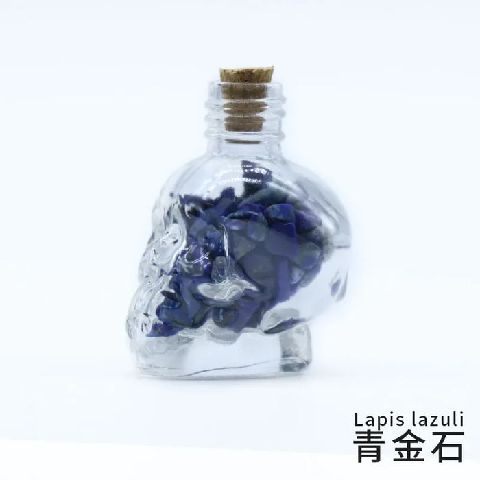 Crystals Healing MINI Crushed Stones Skull Spell Jars Crystal Chakra Stones Cute Glass BottleHealing Crystals Mini Skull Bottles
