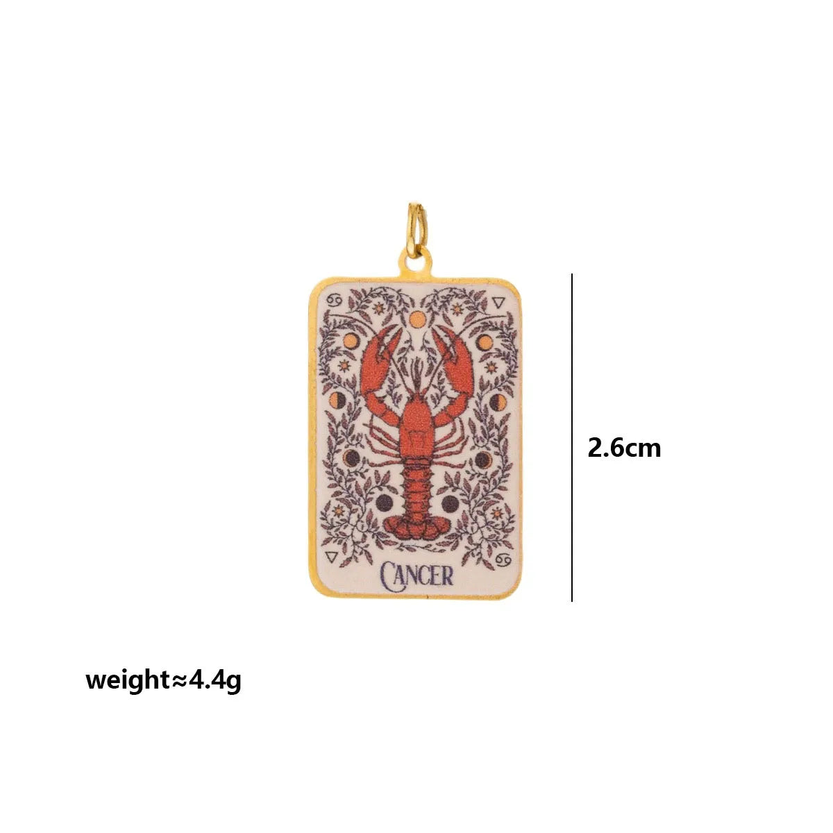 Stainless Steel Celestial Tarot Card Pendant: Enamel Zodiac Constellation Charms for Spiritual DIY Jewelry Making