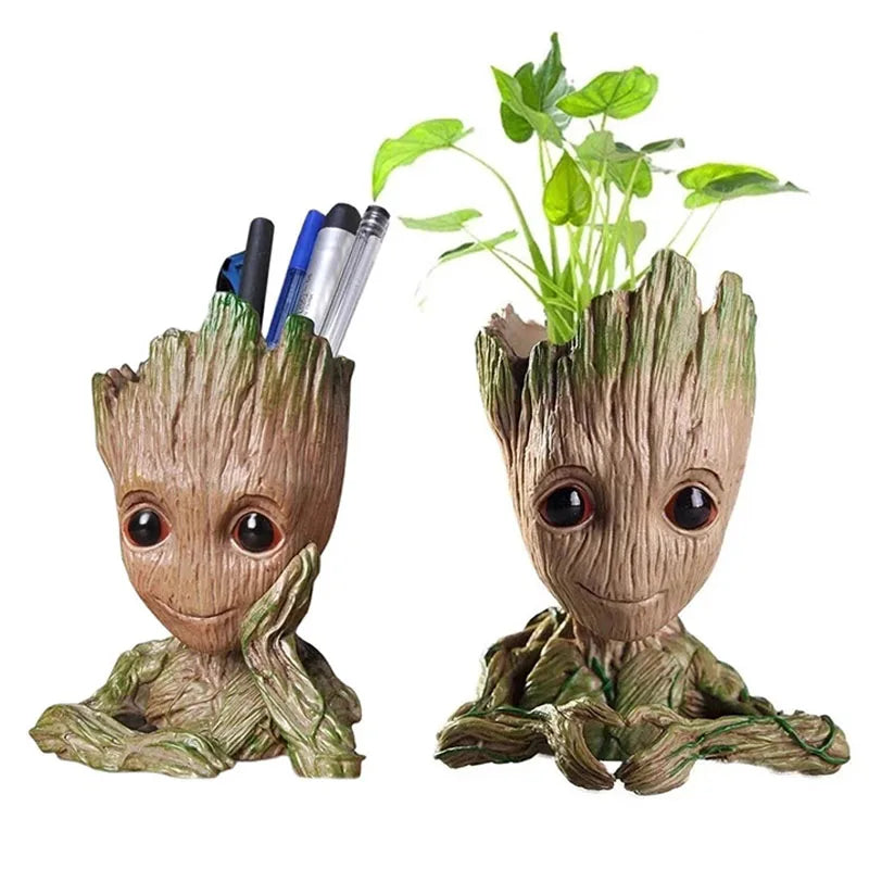 Miniature Groot Tree Man Figurine: Aesthetic Office Desktop Decor, Nature-Inspired Spiritual Workspace Ornament, Kawaii Bonsai Garden Accessory