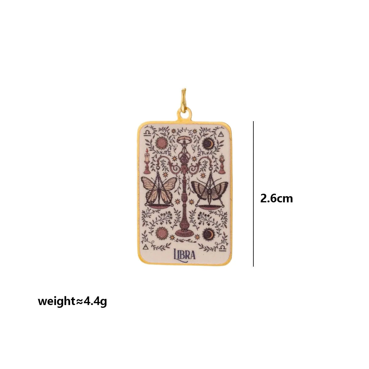Stainless Steel Celestial Tarot Card Pendant: Enamel Zodiac Constellation Charms for Spiritual DIY Jewelry Making