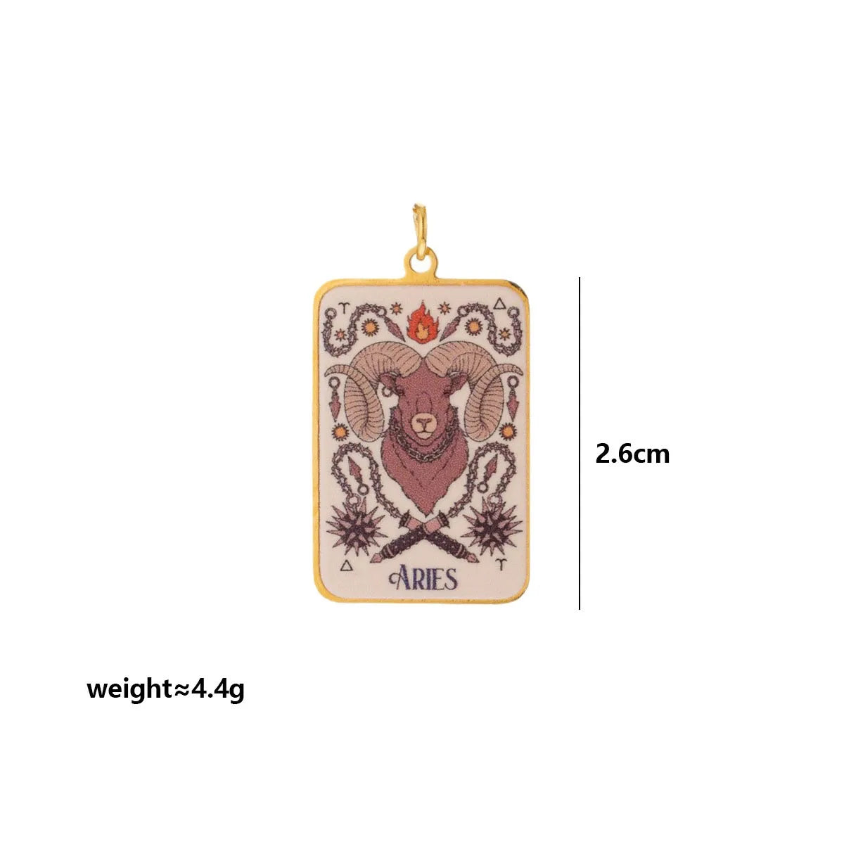Stainless Steel Celestial Tarot Card Pendant: Enamel Zodiac Constellation Charms for Spiritual DIY Jewelry Making