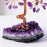Amethyst Healing Crystals Stones Tree Wire Wrapped on Natural Crystals Gravel with Base Home Desk Living Room Stone Decoration