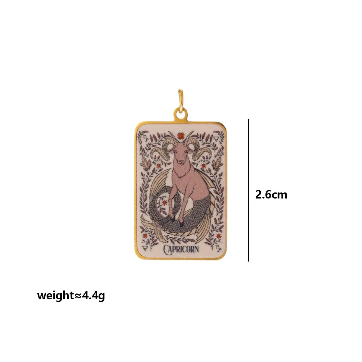 Stainless Steel Celestial Tarot Card Pendant: Enamel Zodiac Constellation Charms for Spiritual DIY Jewelry Making